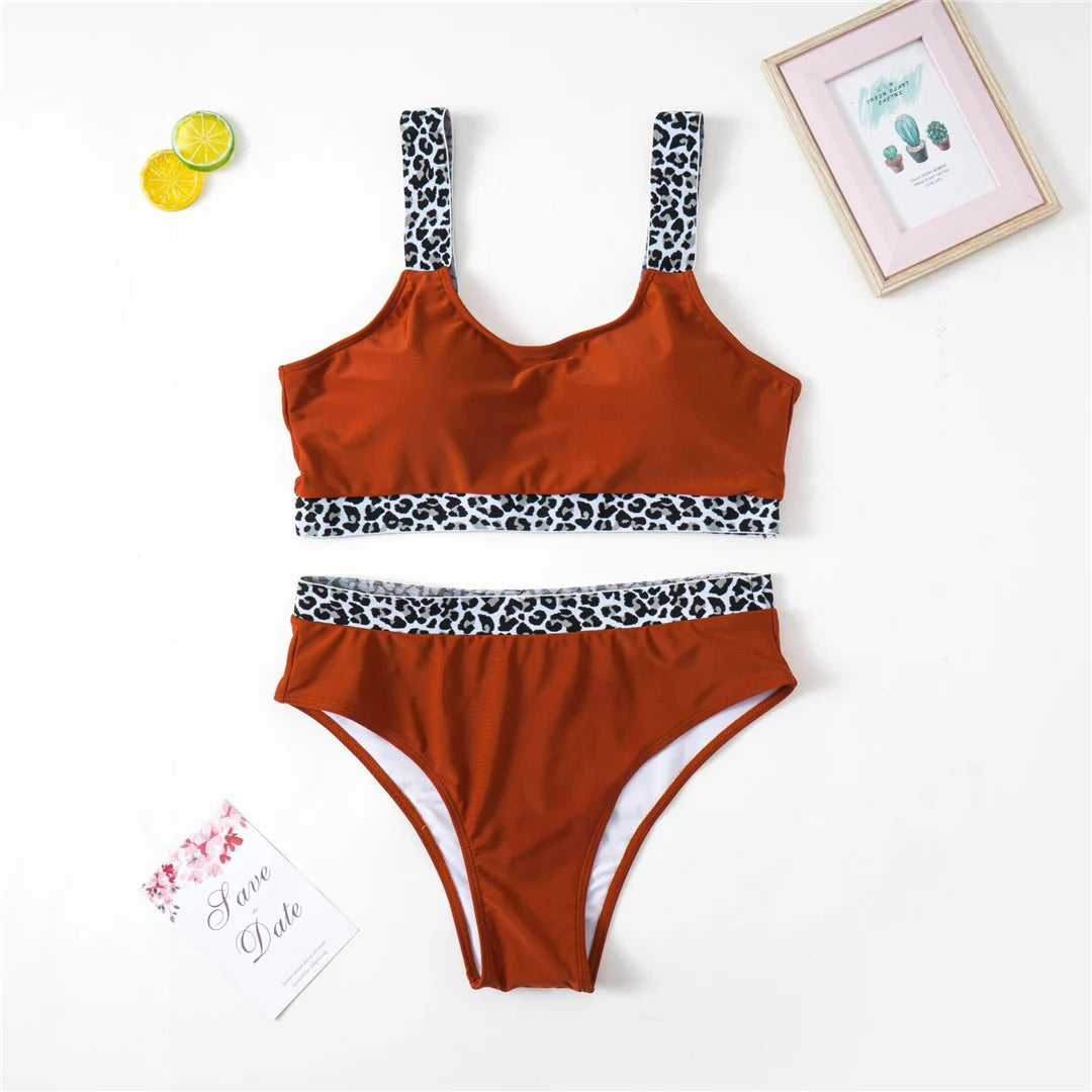 0XL - 4XL Splicing Bikini Plus Size Large Size Swimwear Women Swimsuit Female Two-pieces Bikini set Bather Bathing Suit V3785B - Just The Fly Way