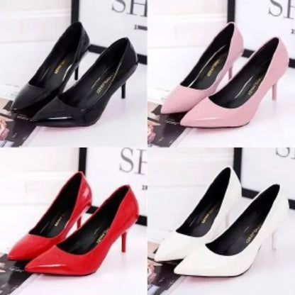 Fashionable, Bold and Beautiful DressBig Size Women's Boat Shoes Faux Suede High Heels Pointed Toe Pumps Stilettos Basic Pump for Female White Black Red Pink Blue
