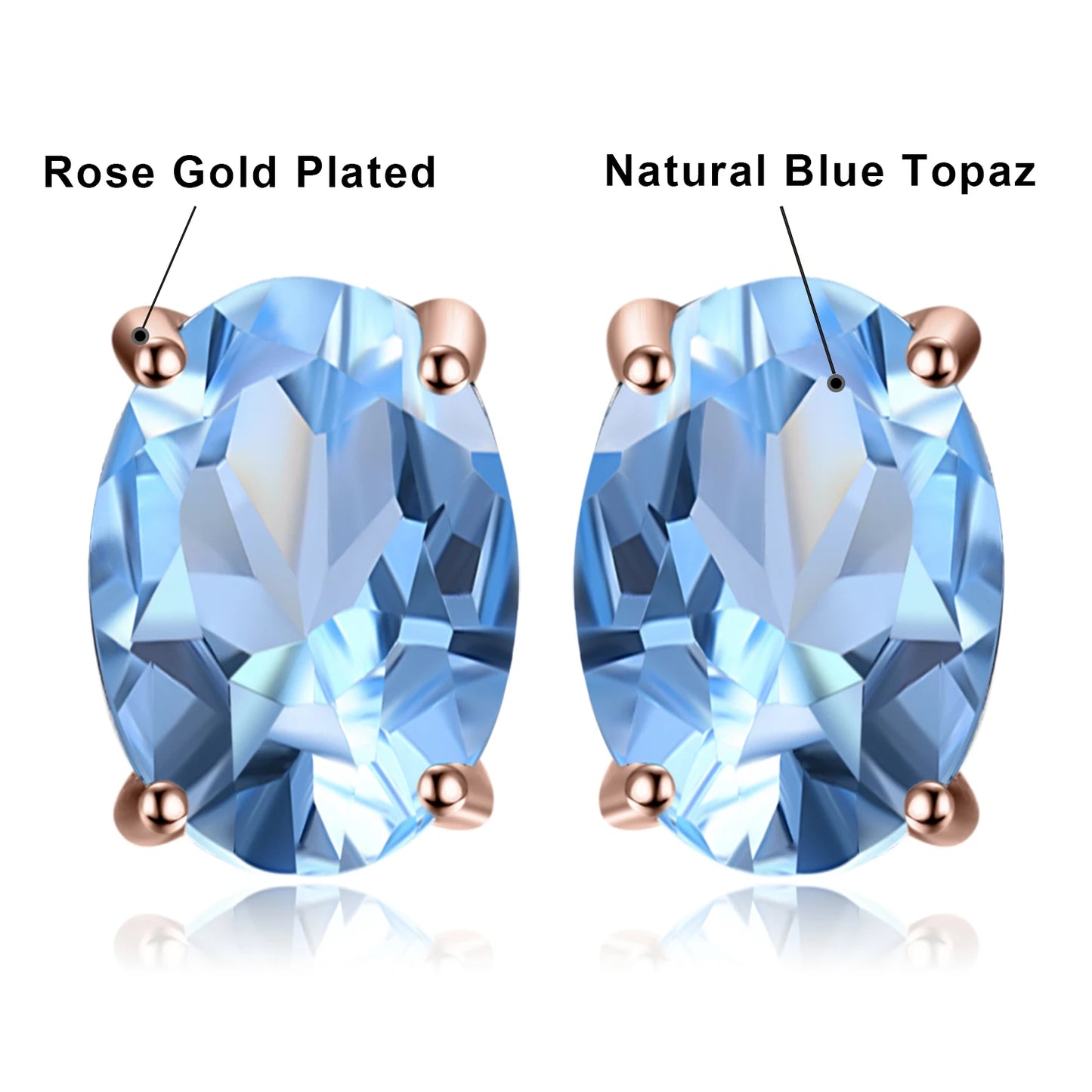 Fashionable, Bold and Beautiful DressJewelryPalace Rose Gold Yellow Gold Plated Oval Natural Amethyst Citrine Garnet Topaz Peridot 925 Sterling Silver Earrings Woman - Just The Fly Way