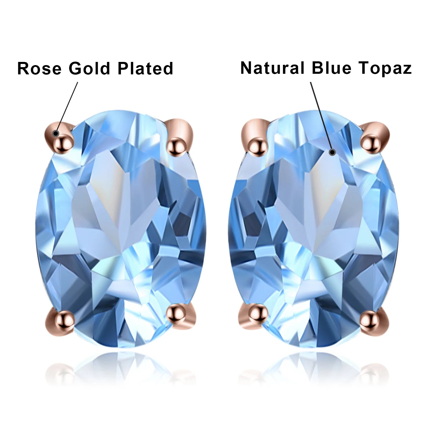 Fashionable, Bold and Beautiful DressJewelryPalace Rose Gold Yellow Gold Plated Oval Natural Amethyst Citrine Garnet Topaz Peridot 925 Sterling Silver Earrings Woman - Just The Fly Way