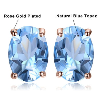 Fashionable, Bold and Beautiful DressJewelryPalace Rose Gold Yellow Gold Plated Oval Natural Amethyst Citrine Garnet Topaz Peridot 925 Sterling Silver Earrings Woman - Just The Fly Way