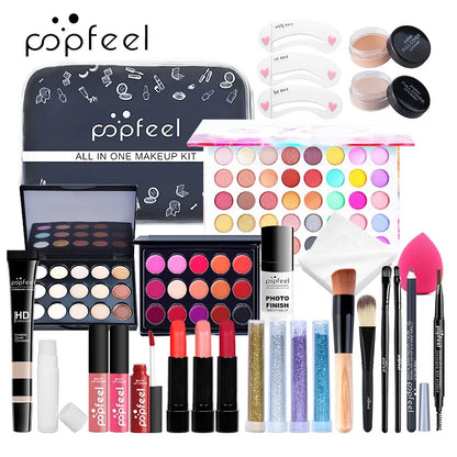 Fashionable, Bold and Beautiful DressPOPFEEL All In One Makeup Kit  for Women Full Kit Set, All in One Makeup Sets Include Eyebrow Eyeliner Eyeshadow