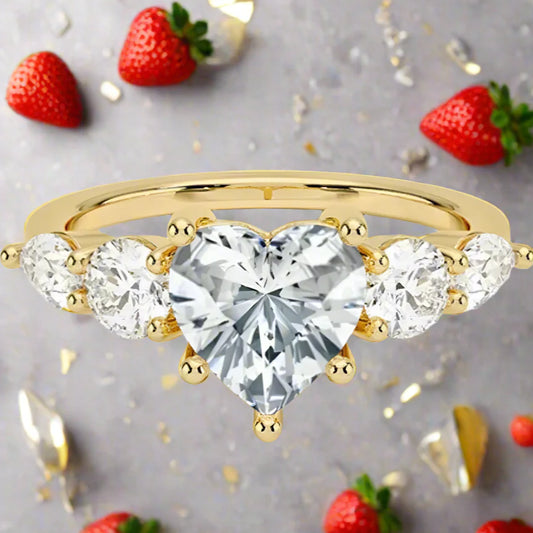 Shine Bright with Our 1CT Moissanite Engagement Ring for Glamorous Moments – 18K Gold Plated Silver - Just The Fly Way