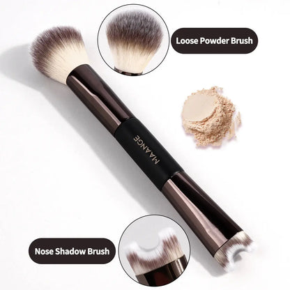 Fashionable, Bold and Beautiful DressMAANGE Nose Contour U-Shaped Makeup Brush for Sculpting And Defining Double Head Foundation Highlighter Brush Nose Shadow Brush