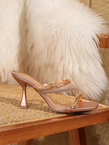 Women Rhinestone Sandals With prom Sexy Open Toe Square Elegant Summer Shoes - Just The Fly Way