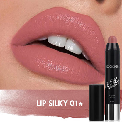 Fashionable, Bold and Beautiful DressMatte Lipstick Pencil Waterproof Long Lasting Non-Stick Cup Lip Stain Tint Cosmetic Nude Lipstick Pen Makeup Maquillage