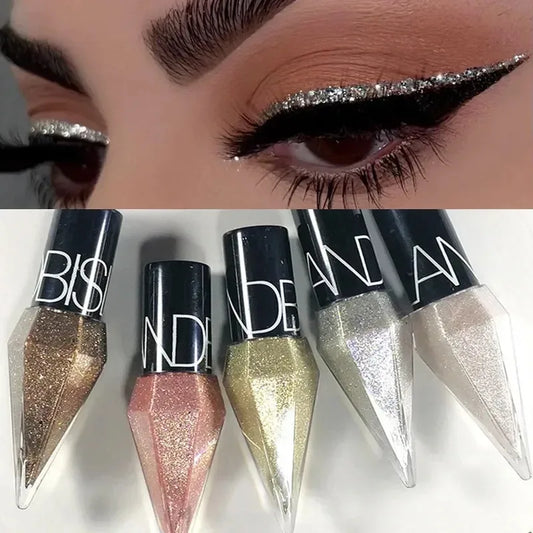 Fashionable, Bold and Beautiful DressDiamond Shiny Eye Liners Eyeshadow Waterproof Silver Rose Gold Color Glitter Sequins Eyeliner Eye Shadow Makeup Beauty Cosmetics