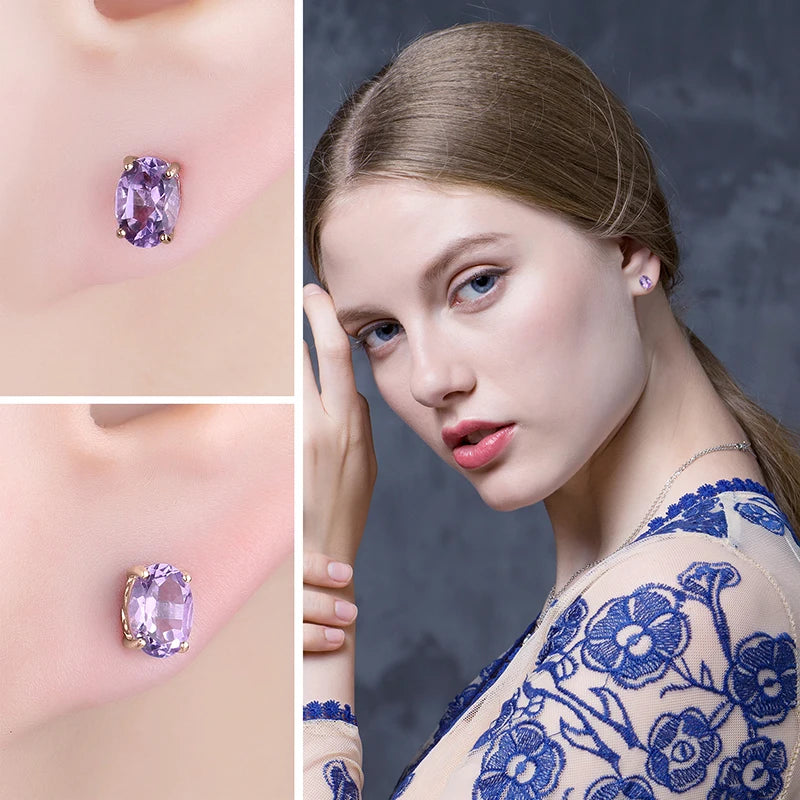 Fashionable, Bold and Beautiful DressJewelryPalace Rose Gold Yellow Gold Plated Oval Natural Amethyst Citrine Garnet Topaz Peridot 925 Sterling Silver Earrings Woman - Just The Fly Way
