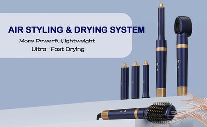 Negative Ion Hair Dryer Wrap 6 in 1 Multi-Styler Powerful Hair Dryer Brush Multi-Styler Auto-Wrap Curlers For Dyson Air wrap - Just The Fly Way