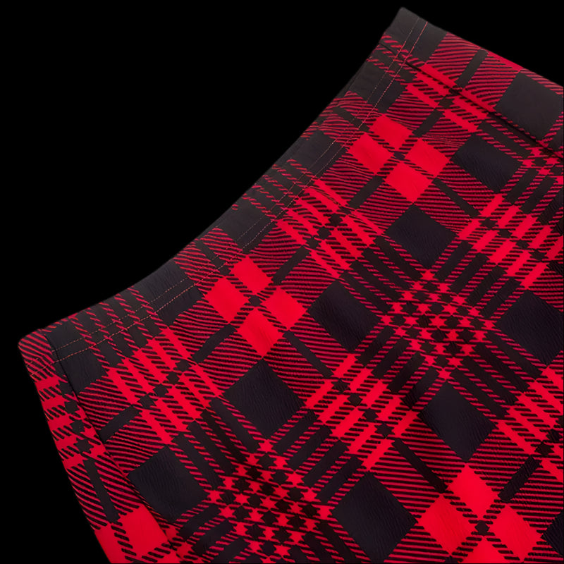 Flirty Pencil Mini Plaid High Waist Short Skirt for Women - Just The Fly Way