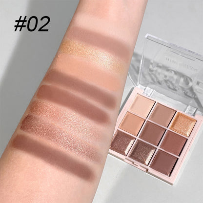 Fashionable, Bold and Beautiful DressJUJU DREAM 9-Color Eyeshadow Palette, Matte & Shimmer Finish, Soft Milk Tea Tones, Compact & Easy for Daily Student Makeup