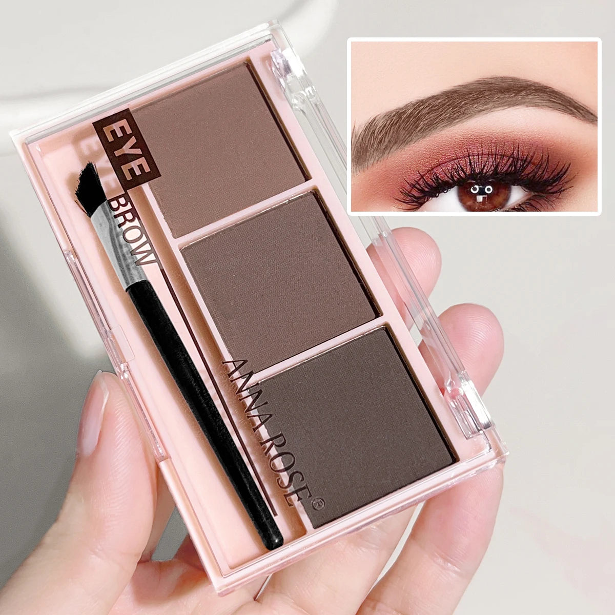 Fashionable, Bold and Beautiful DressThree-color eyebrow powder shadow three-dimensional eyebrow shape waterproof and sweat-proof natural long-lasting eyebrow powder