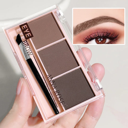 Fashionable, Bold and Beautiful DressThree-color eyebrow powder shadow three-dimensional eyebrow shape waterproof and sweat-proof natural long-lasting eyebrow powder