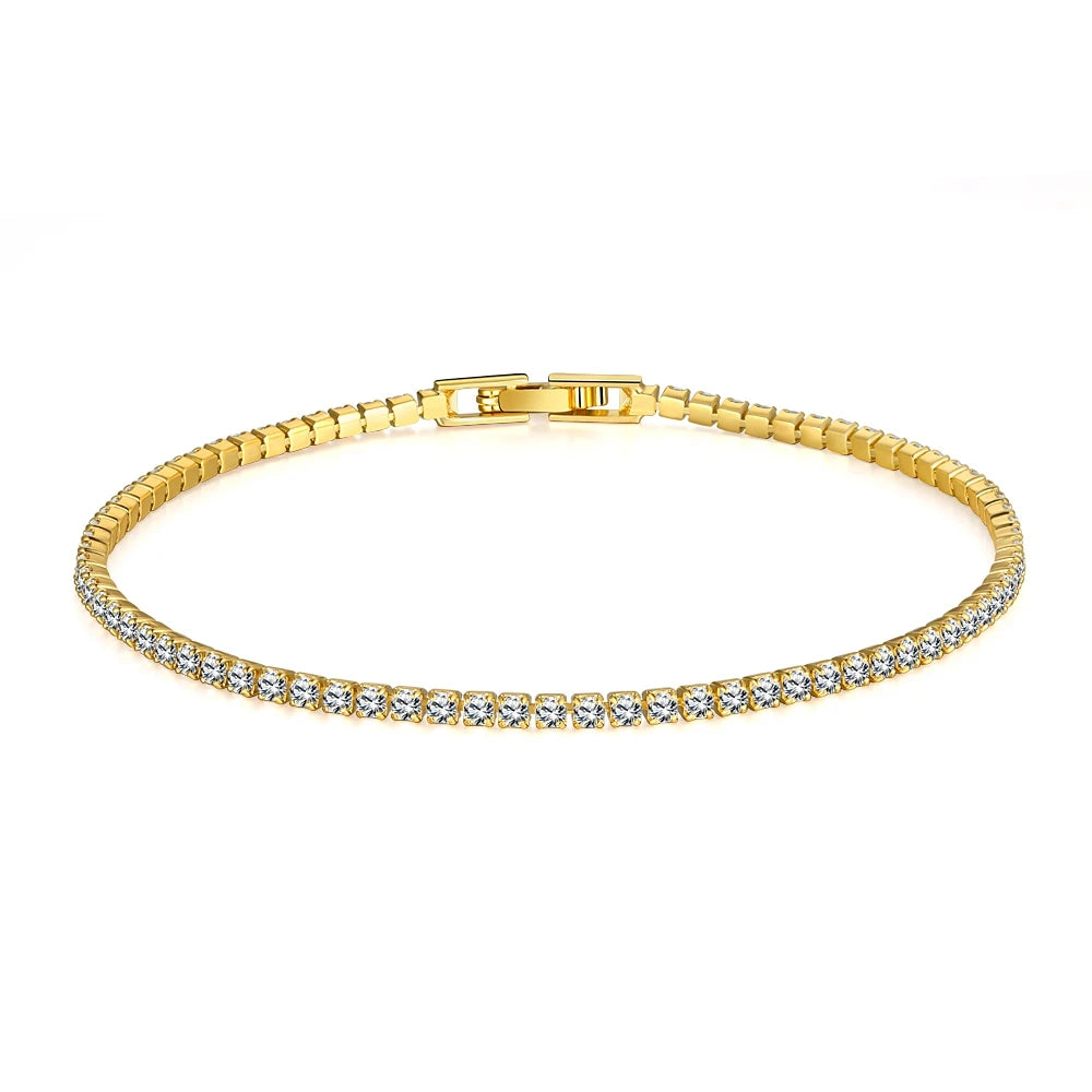 Solid 18K 14K Gold Moissanite Tennis Bracelet for Women D VVS1 Round 925 Sterling Silver Luxury Bracelet for Engagement - Just The Fly Way