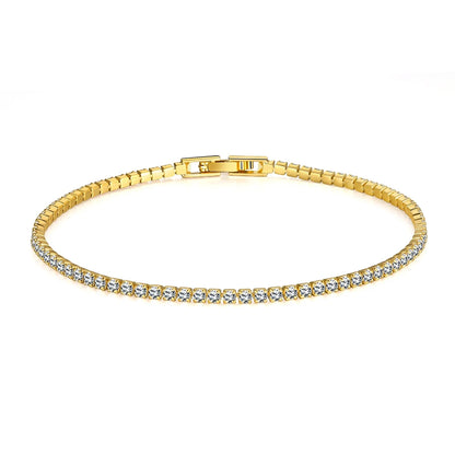 Solid 18K 14K Gold Moissanite Tennis Bracelet for Women D VVS1 Round 925 Sterling Silver Luxury Bracelet for Engagement - Just The Fly Way
