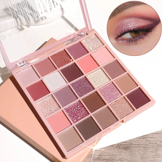 Fashionable, Bold and Beautiful Dress25 Colors Eyeshadow Palette High Gloss Cement Grey Rose Brown Color Tone Matte Glitter Daily Makeup Dry Rose Eyeshadow For Music