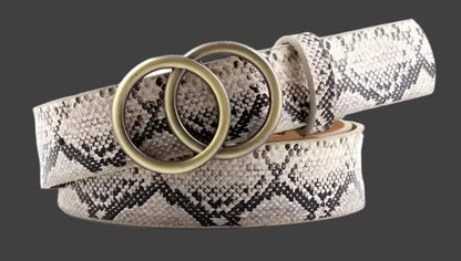 Fashion Belt with Silver or Gold Double Ring Buckle, PU - Just The Fly Way