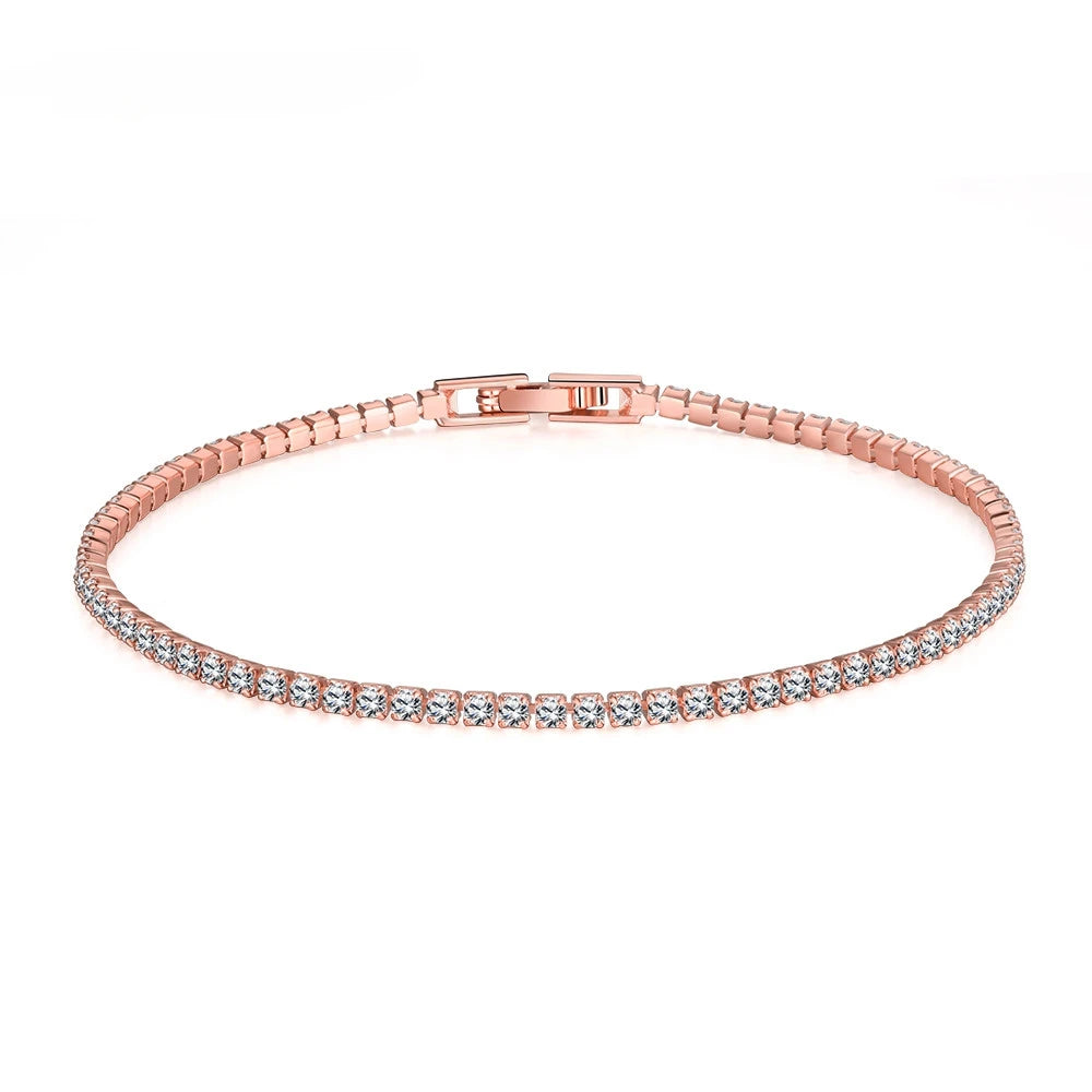 Solid 18K 14K Gold Moissanite Tennis Bracelet for Women D VVS1 Round 925 Sterling Silver Luxury Bracelet for Engagement - Just The Fly Way