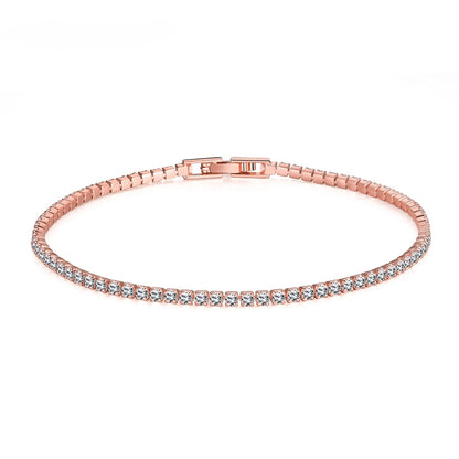 Solid 18K 14K Gold Moissanite Tennis Bracelet for Women D VVS1 Round 925 Sterling Silver Luxury Bracelet for Engagement - Just The Fly Way