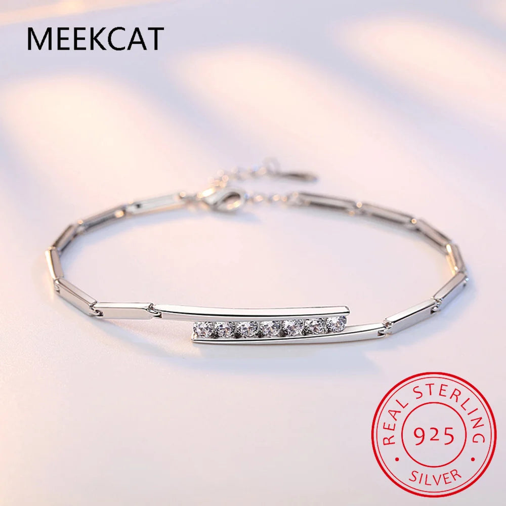 Shine On Women's 925 Sterling Silver CZ Tennis Bracelet - Perfect for Weddings & Special Occasions - Just The Fly Way
