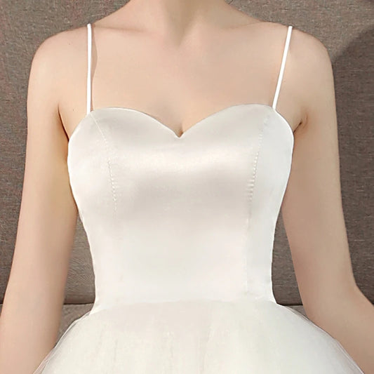 New sweet 90cm Ivory Simple Midi Ladies Princess Formal Ball Dress Gown - Just The Fly Way