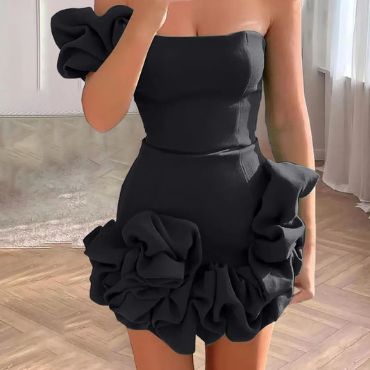 Fashionable, Bold and Beautiful DressWomen Chic Flower Cocktail Dress Alluring One Shoulder Homecoming Dresses For Girls Sexy Body Short Prom Party Vestidos 2025