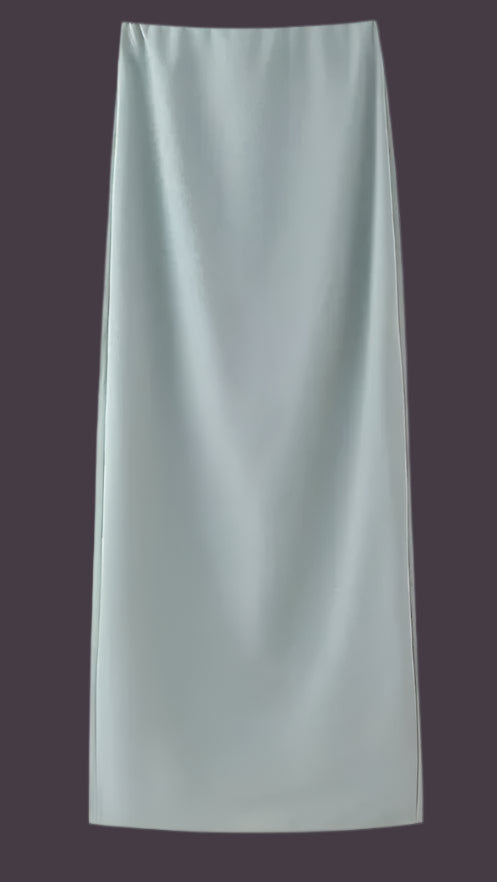 Green Top & Vintage, High Waist Back With Midi Skirt Set - Just The Fly Way