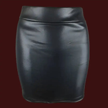 Upgrade Your Style with Our High Waist Faux Leather Mini Skirt - Just The Fly Way