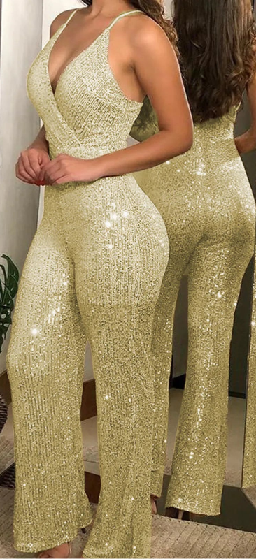 Dazzling Sequins and Glitter Playsuit Brings Vibrant Sparkle and Sophistication to Club Nights, Parties, and Special Occasions - Just The Fly Way