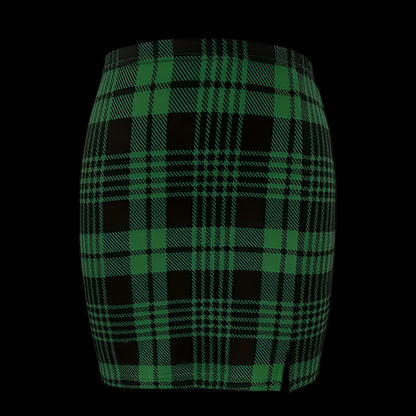 Flirty Pencil Mini Plaid High Waist Short Skirt for Women - Just The Fly Way