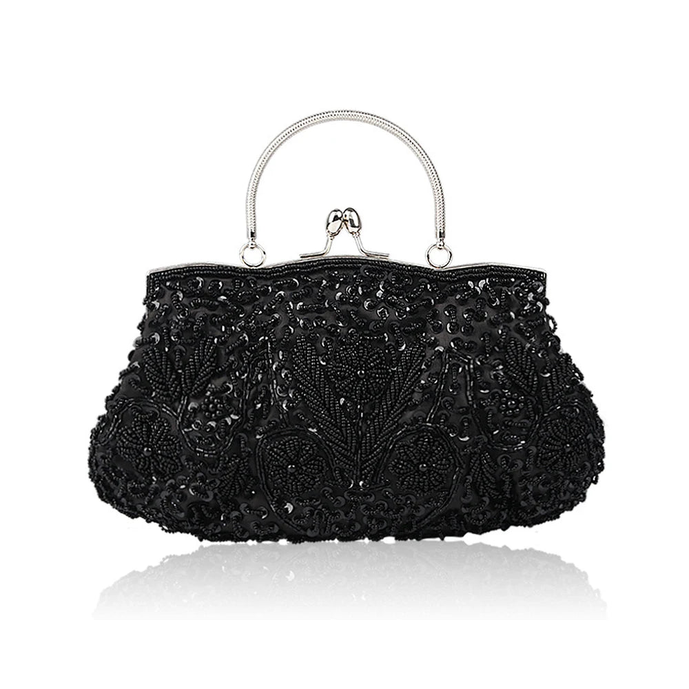 Fashion Retro Women Evening Bags Beaded Ladies Clutch Purse Shoulder Chain Wedding Party Women's Handbag Purses and Handbags - Just The Fly Way