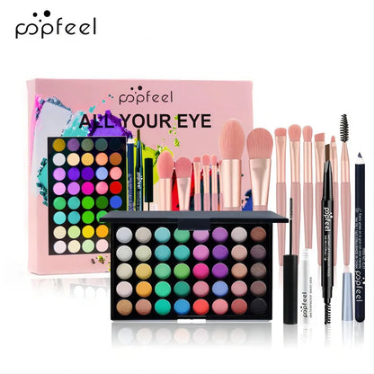 Fashionable, Bold and Beautiful DressPOPFEEL All-in-One Makeup Kit Gift Set with Eyeshadow Palette Foundation Lip Gloss Blush Brushes Eyeliner and More Beauty Gifts