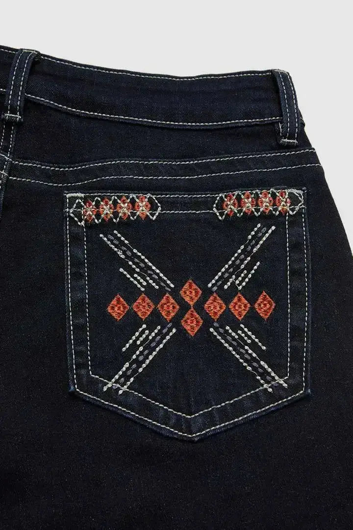 Variations of High-Rise Stretch Flare Denim Rhinestone Embroidery Jeans for Casual or Dressy Occasions by High-Rise Stretch Flare Denim Rhinestone Embroidery Jeans for Casual or Dressy OccasionsApparel & Accessories > Clothing > Pants > Jeansdistressed-y2k-jeans-high-rise-stretch-flare-denim-jeans-retro-elegant-rhinestone-embroidery-for-casual-or-dressy-occasionsJeans
