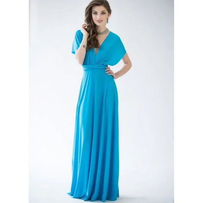Fashionable, Bold and Beautiful DressWomen's Fashion V-neck Sleeveless Ankle-Length Slim Fit Bohemian Style Summer Maxi Dress
