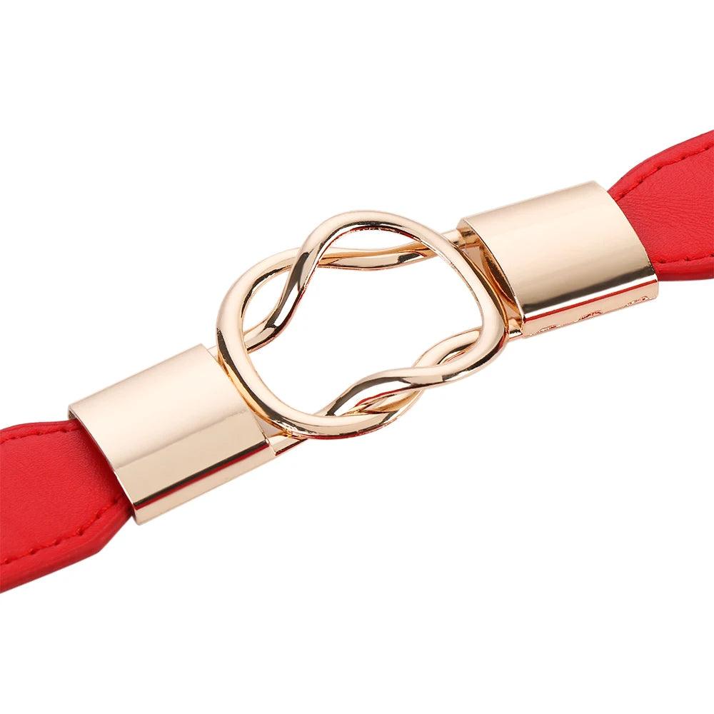Women Elastic Thin Stretch Waistband Belt, Wrap Buckle - Just The Fly Way
