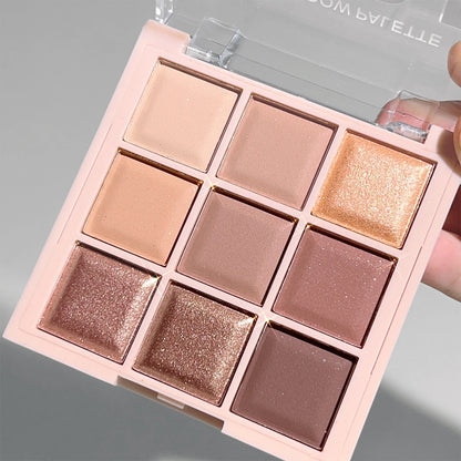 Fashionable, Bold and Beautiful DressJUJU DREAM 9-Color Eyeshadow Palette, Matte & Shimmer Finish, Soft Milk Tea Tones, Compact & Easy for Daily Student Makeup