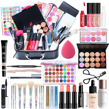 Fashionable, Bold and Beautiful DressPOPFEEL All In One Makeup Kit  for Women Full Kit Set, All in One Makeup Sets Include Eyebrow Eyeliner Eyeshadow