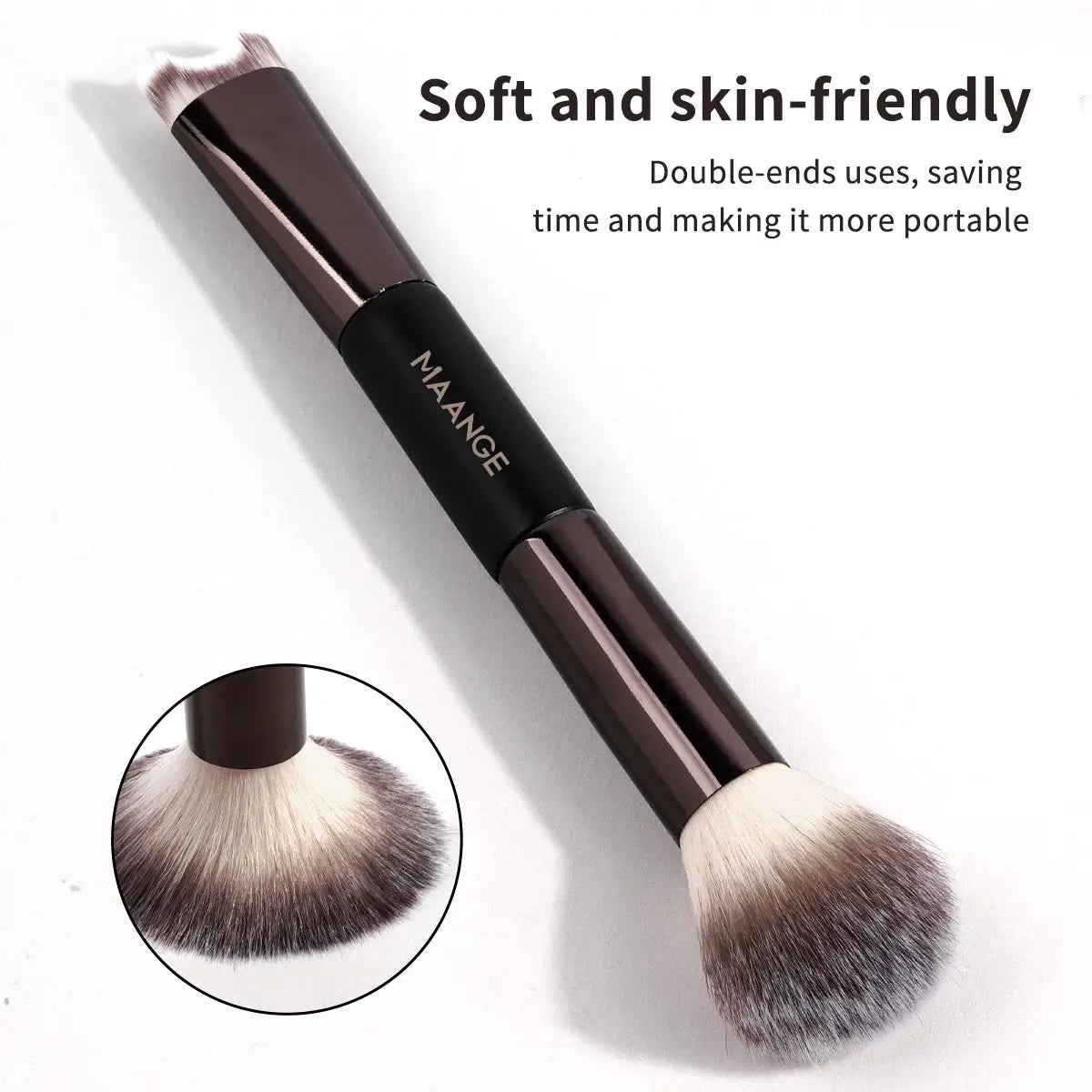 Fashionable, Bold and Beautiful DressMAANGE Nose Contour U-Shaped Makeup Brush for Sculpting And Defining Double Head Foundation Highlighter Brush Nose Shadow Brush