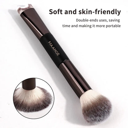 Fashionable, Bold and Beautiful DressMAANGE Nose Contour U-Shaped Makeup Brush for Sculpting And Defining Double Head Foundation Highlighter Brush Nose Shadow Brush