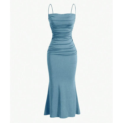 Slim Fitting Party Dress for Women - Elegant Burgundy - Just The Fly Way