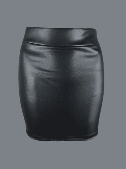 Upgrade Your Style with Our High Waist Faux Leather Mini Skirt - Just The Fly Way
