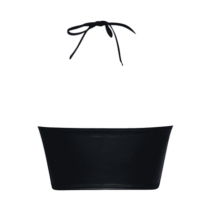 What a Daring and Bold Look with This Faux Leather Halter Top - Just The Fly Way