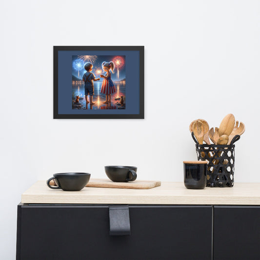 Heartfelt Touch to Your Space with this Framed Poster of Patriotic Kiddos - Just The Fly Way