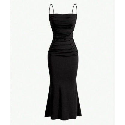 Slim Fitting Party Dress for Women - Elegant Burgundy - Just The Fly Way