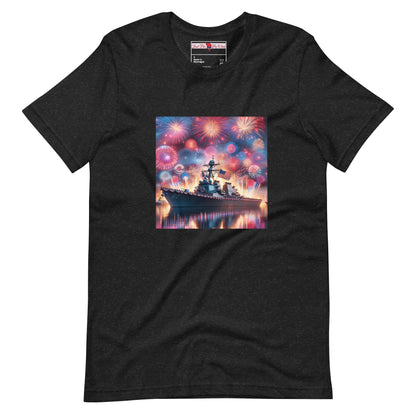 Unisex Patriotic US Navy Warship T-Shirt in a 100% Pre-Shrunken Cotton Sizes S-4XL - Just The Fly Way