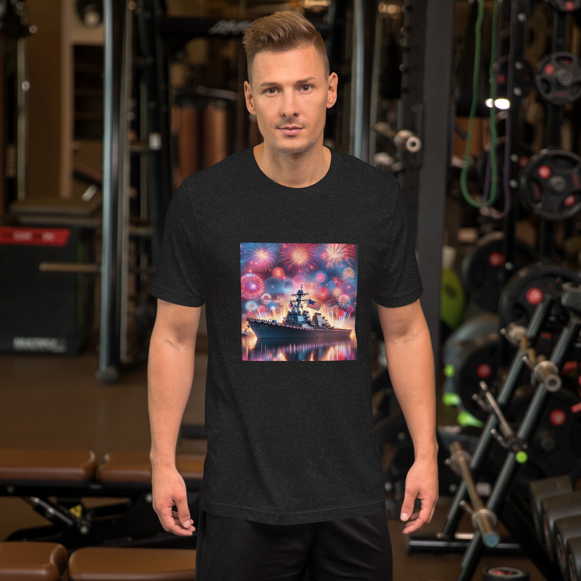 Unisex Patriotic US Navy Warship T-Shirt in a 100% Pre-Shrunken Cotton Sizes S-4XL - Just The Fly Way