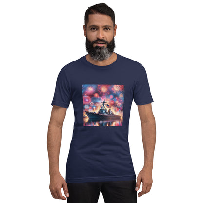 Unisex Patriotic US Navy Warship T-Shirt in a 100% Pre-Shrunken Cotton Sizes S-4XL - Just The Fly Way